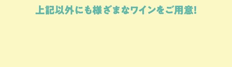 上記以外にも様ざまなワインをご用意!